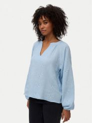 Vero Moda Bluzka Natali 10342739 Niebieski jasny Regular Fit. Niebieskie bluzki damskie Vero Moda, m, bez wzorów, z bawełny, bez ramiączek. Za 179.99 zł.