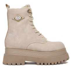 Botki REPLAY. Brązowe botki damskie Replay, bez obcasa, na płaskiej podeszwie, bez zapięcia. Za 529.99 zł.