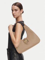 Just Cavalli Torebka Iconic Snakes 81RA4BA4 ZSA89 Beżowy ciemny. Brązowe torebki klasyczne damskie Just Cavalli, bez wzorów, bez dodatków. Za 794.99 zł.