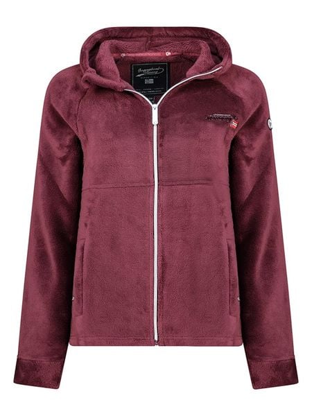 Geographical Norway Kurtka polarowa "Ulotta" w kolorze bordowym rozmiar: L. Czerwone kurtki damskie Geographical Norway, l, bez wzorów, z polaru, bez kaptura. Za 165.31 zł.