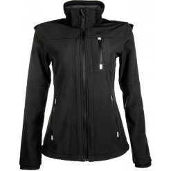 Kurtka jeździecka z odpinanym kapturem damska HKM Softshell. Czarne kurtki damskie HKM, m, bez wzorów, z elastanu. Za 367.50 zł.