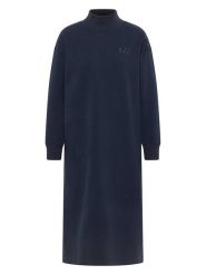 ELBSAND Sukienka dresowa "Roomi" w kolorze granatowym rozmiar: M. Niebieskie sukienki damskie ELBSAND, m, bez wzorów, z bawełny, bez kołnierzyka, bez ramiączek, maxi. Za 166.10 zł.