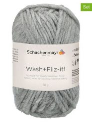Schachenmayr since 1822 Przędza wełniana (10 szt.) "Wash+Filz-it!" w kolorze szarym - 10 x 50 g rozmiar: onesize. Szare kapcie damskie Schachenmayr since 1822, z wełny. Za 86.99 zł.