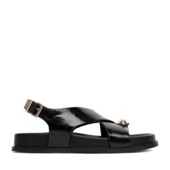 Sandały MEXX. Czarne sandały damskie Mexx, bez wzorów, bez obcasa, na płaskiej podeszwie. Za 299.99 zł.