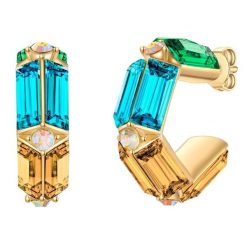 Yokoamii Kolczyki kola z pozlacanej metalowej stopu z krysztalem szklanym 1 ct Damski. Białe kolczyki damskie Yokoamii, z kryształem, metalowe. Za 159.99 zł.