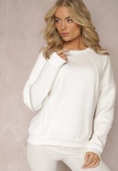 Biała Bawełniana Bluza z Łańcuszkiem Eleutia. Białe bluzy bez kaptura damskie Renee, z bawełny. Za 79.99 zł.