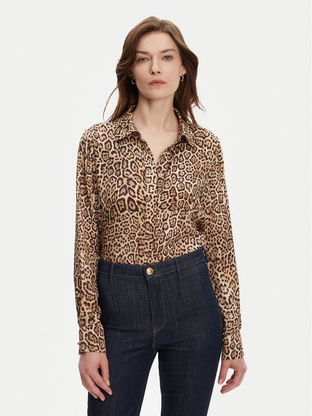 Marciano Guess Koszula 5GGH32 7298A Beżowy Regular Fit. Brązowe koszule damskie Marciano Guess, z aplikacjami, z wiskozy, bez kołnierzyka, bez ramiączek. Za 399.99 zł.