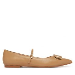 Baleriny TWINSET. Brązowe baleriny damskie Twinset, bez wzorów, bez obcasa. Za 539.99 zł.