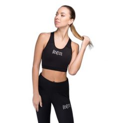 Biustonosz dla kobiet Benlee Kembley. Czarne biustonosze sportowe damskie Benlee, bez wzorów, z jersey. Za 187.00 zł.
