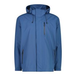 Kurtka trekkingowa z zamkiem błyskawicznym z wentylacją CMP. Niebieskie kurtki męskie CMP, s, bez wzorów, z materiału, z kapturem. Za 338.90 zł.
