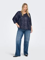 ONLY Carmakoma Bluzka w kolorze srebrno-granatowym rozmiar: 50/52. Niebieskie bluzki damskie Only Carmakoma, bez wzorów, bez kołnierzyka, bez ramiączek. Za 87.40 zł.