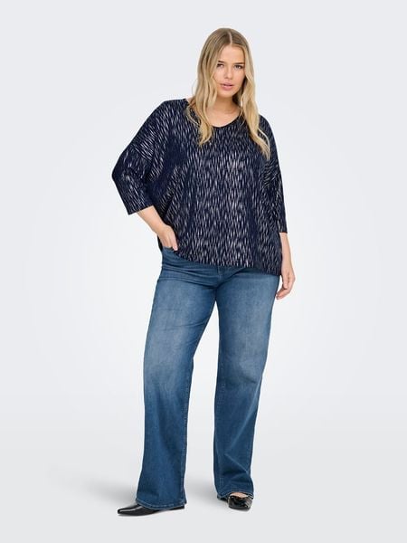 ONLY Carmakoma Bluzka w kolorze srebrno-granatowym rozmiar: 50/52. Niebieskie bluzki damskie Only Carmakoma, bez wzorów, bez kołnierzyka, bez ramiączek. Za 87.40 zł.