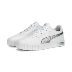 Buty do chodzenia damskie Puma Carina 2.0 Space. Białe buty sportowe na co dzień damskie Puma, z aplikacjami, z gumy, tenisowe. Za 209.00 zł.