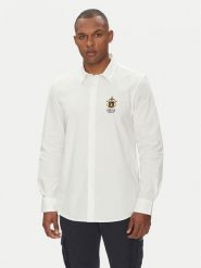 Aeronautica Militare Koszula 251CA1261CT3288 Biały Regular Fit. Białe koszule męskie AERONAUTICA MILITARE, m, bez wzorów, z bawełny, bez kołnierzyka, bez ramiączek. Za 299.99 zł.
