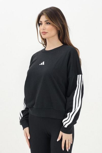 Bluza damska z francuskiego dresu adidas Essentials 3-Stripes. Czarne bluzy bez kaptura damskie Adidas, xl, z dresówki. Za 238.50 zł.