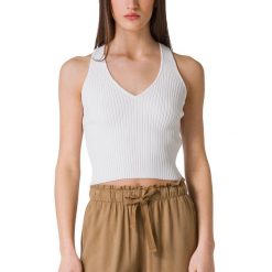 Bluzka Z Dzianiny Deha Damskie. Białe bluzki sportowe damskie Deha, l, bez wzorów, z dzianiny, bez ramiączek. Za 336.99 zł.