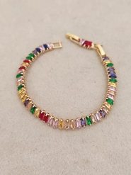 Nakkash Pozłacana bransoletka z cyrkoniami rozmiar: onesize. Żółte bransoletki damskie Nakkash, pozłacane. Za 65.38 zł.