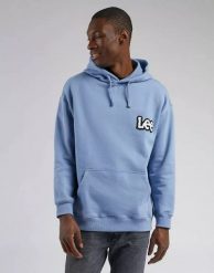 LEE LOOSE HOODIE MĘSKA BLUZA KAPTUR LOGO DREAMY BLUE L84ORY39 112322665. Niebieskie bluzy z kapturem męskie Lee, l. Za 159.99 zł.