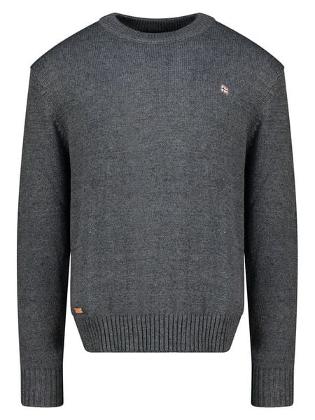 Geographical Norway Sweter "Flinder" w kolorze szarym rozmiar: XL. Szare swetry męskie Geographical Norway, xl, bez wzorów, z bawełny, bez kołnierzyka. Za 161.73 zł.