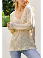 Milan Kiss Sweter w kolorze beżowym rozmiar: M. Brązowe swetry klasyczne damskie Milan Kiss, m, bez kołnierzyka. Za 126.99 zł.