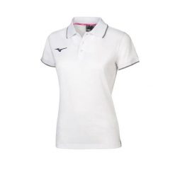 Damska koszulka polo Mizuno Team. Białe bluzki sportowe damskie Mizuno, m, bez wzorów, z materiału, bez ramiączek. Za 158.50 zł.