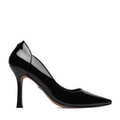 Szpilki Nine West. Czarne szpilki Nine West, bez wzorów, bez obcasa. Za 249.99 zł.