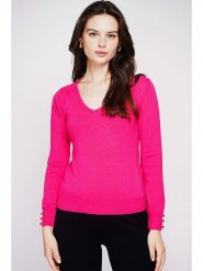 C& Jo Sweter w kolorze różowym rozmiar: 34. Różowe swetry klasyczne damskie C& Jo, ze splotem, bez kołnierzyka. Za 100.28 zł.