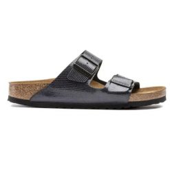 Klapki damskie Birkenstock Arizona BS Birko-flor. Niebieskie klapki damskie Birkenstock, bez wzorów, z materiału, bez obcasa. Za 287.00 zł.