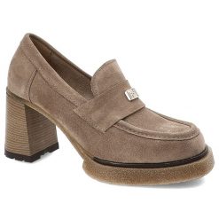Beżowe Półbuty Armodo Eleganckie Obuwie Damskie Na Obcasie. Brązowe półbuty damskie Armodo, bez wzorów, eleganckie, bez obcasa, na obcasie. Za 309.00 zł.