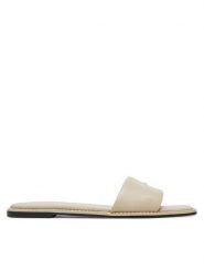 Calvin Klein Klapki Flat Sandal Square Hf Lth HW0HW02652 Beżowy. Brązowe klapki damskie CALVIN KLEIN, bez wzorów, ze skóry, bez obcasa. Za 399.99 zł.