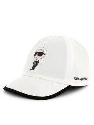 KARL LAGERFELD Czapka z daszkiem Z30574 Biały. Białe czapki dziecięce Karl Lagerfeld, bez wzorów, z bawełny. Za 89.99 zł.