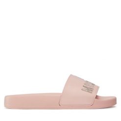 Klapki LOVE MOSCHINO. Czerwone klapki damskie Love Moschino, bez wzorów, bez obcasa. Za 289.99 zł.
