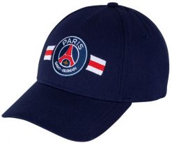 Czapka z daszkiem Paris Saint Germain bawełna granatowa. Niebieskie czapki męskie PSG, bez wzorów, z bawełny. Za 109.00 zł.