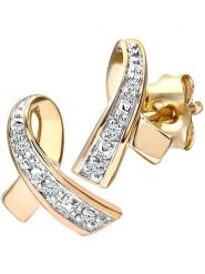 Revoni Złote kolczyki-wkrętki z diamentami rozmiar: onesize. Żółte kolczyki damskie Revoni, z diamentem, złote. Za 1,043.99 zł.