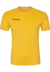 Koszulka termoaktywna dla dorosłych Hummel First Performance Jersey S/S. Brązowe topy sportowe damskie HUMMEL, s, bez wzorów, z elastanu, bez ramiączek. Za 154.50 zł.