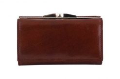 Portfel skórzany BARBERINI'S brązowy 7015-6. Brązowe portfele damskie Barberinis, bez wzorów, ze skóry. Za 141.99 zł.
