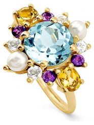 OR Carats Złoty pierścionek z kamieniami szlachetnymi rozmiar: 54. Żółte pierścionki damskie OR Carats, z ametystem, złote. Za 1,022.99 zł.