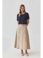 TATUUM Spódnica w kolorze beżowym rozmiar: 42. Brązowe spódniczki damskie Tatuum, bez wzorów, z tkaniny, z podwyższonym stanem, maxi. Za 134.85 zł.
