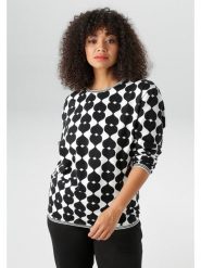 Aniston Koszulka w kolorze biało-czarnym rozmiar: 50. Białe bluzki damskie Aniston, bez wzorów, bez kołnierzyka, bez ramiączek. Za 90.95 zł.
