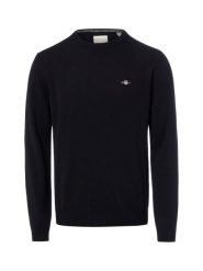 Gant sweter wełniany Mężczyźni Wełna czarny, XXL. Czarne swetry męskie Gant, m, bez wzorów, z wełny, bez kołnierzyka. Za 699.95 zł.