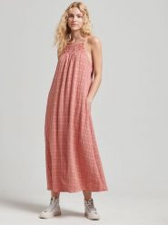Superdry Sukienka w kolorze jasnoróżowym rozmiar: XS. Różowe sukienki damskie Superdry., xs, bez wzorów, z koronki, bez kołnierzyka, bez ramiączek, maxi. Za 170.87 zł.