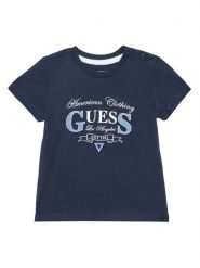 Guess T-Shirt N5YI20 K8HM4 Granatowy Regular Fit. Niebieskie t-shirty chłopięce Guess, z aplikacjami, z bawełny, bez ramiączek. Za 49.99 zł.