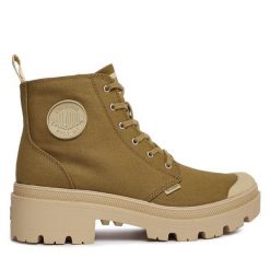 Trapery Palladium. Brązowe trapery damskie Palladium, bez obcasa. Za 479.99 zł.