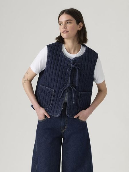Levi's Kamizelka w kolorze granatowym rozmiar: M. Niebieskie kamizelki damskie Levi's, m, z bawełny. Za 164.02 zł.
