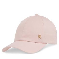 Czapka z daszkiem Tommy Hilfiger. Czerwone czapki z daszkiem damskie Tommy Hilfiger, bez wzorów. Za 129.99 zł.