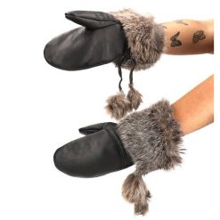 Czarne Rękawiczki Luka-Pelli Z Naturalnym Futrem Z Lisa. Czarne rękawiczki damskie Luka Pelli, na zimę, z aplikacjami, ze skóry. Za 209.00 zł.