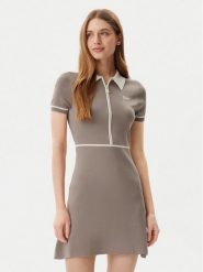 Guess Sukienka dzianinowa V5GK00 Z3D60 Brązowy Regular Fit. Brązowe sukienki damskie Guess, xl, z aplikacjami, z dzianiny, bez kołnierzyka, bez ramiączek. Za 259.99 zł.