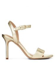 LAUREN RALPH LAUREN Sandały Gwen 802940587001 Złoty. Żółte sandały damskie Lauren Ralph Lauren, bez wzorów, ze skóry, bez obcasa, na szpilce. Za 479.99 zł.