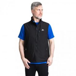 Kurtka Męska Vassus SoftShell. Czarne kurtki softshell damskie Trespass, l, bez wzorów, z elastanu, bez kaptura. Za 90.99 zł.