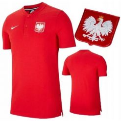 Koszulka Polski Nike Polo Slam Koszulka Kibica. Czerwone bluzki damskie Nike, m, bez wzorów, sportowe, bez kołnierzyka, bez ramiączek. Za 166.50 zł.